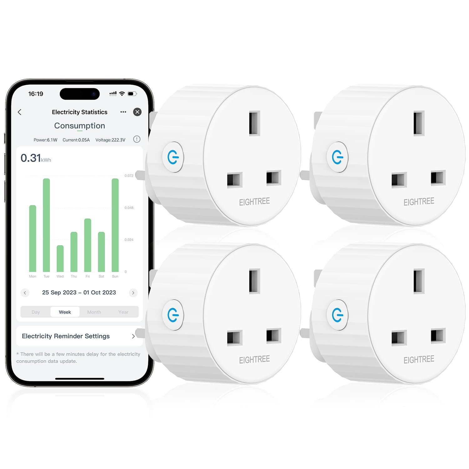 4 Pack Smart Plug with Energy Monitoring works with Alexa and Google Home
