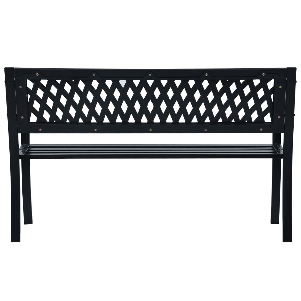 Garden Bench 125 cm Black Steel - Image 4