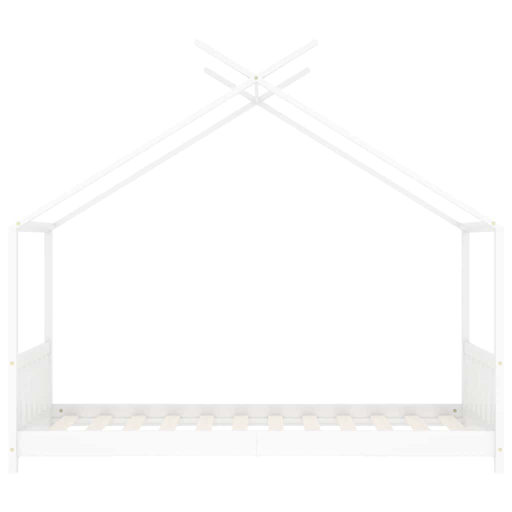 Kids Bed Frame White Solid Pine Wood 80x160 cm - Image 4