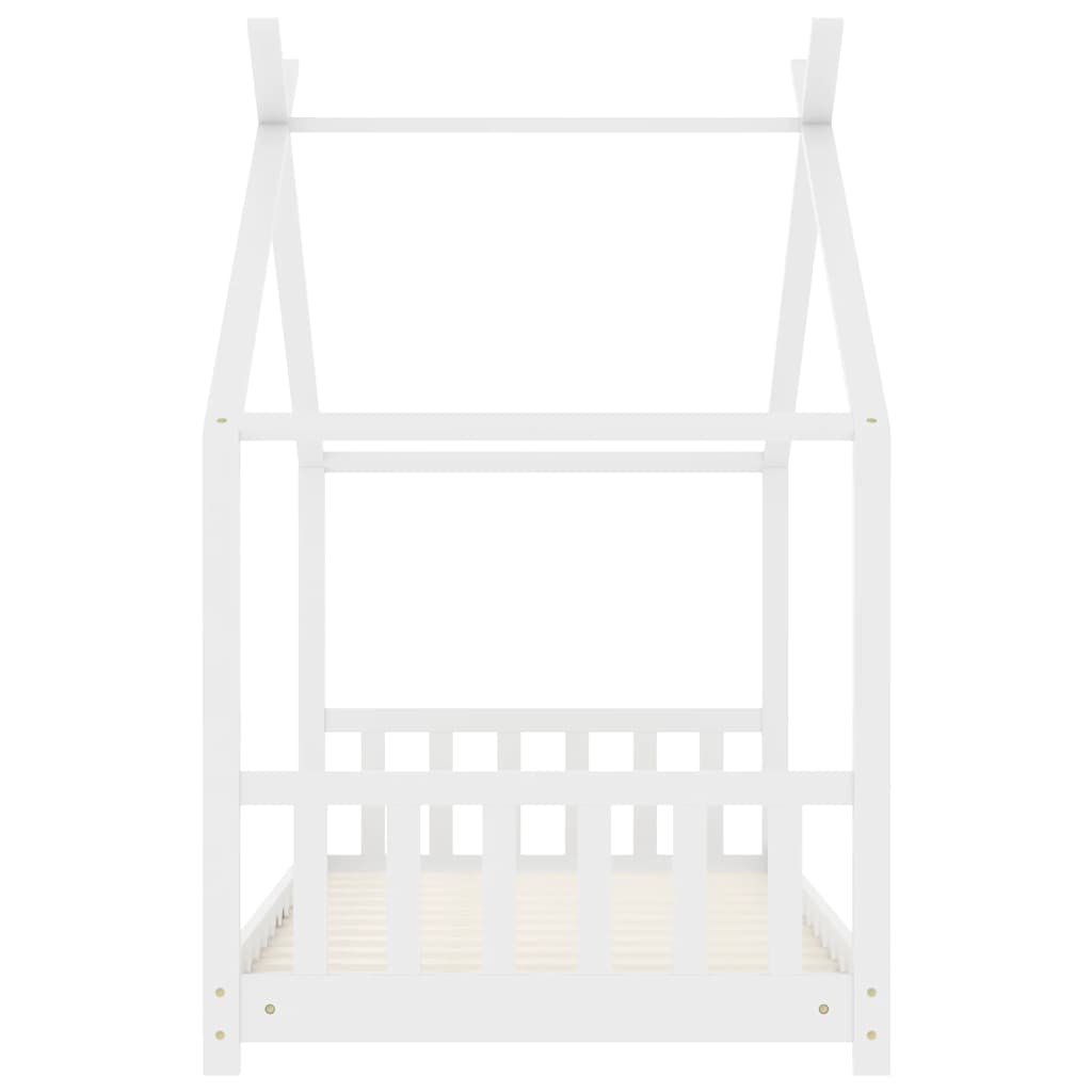 Kids Bed Frame White Solid Pine Wood 80x160 cm - Image 5
