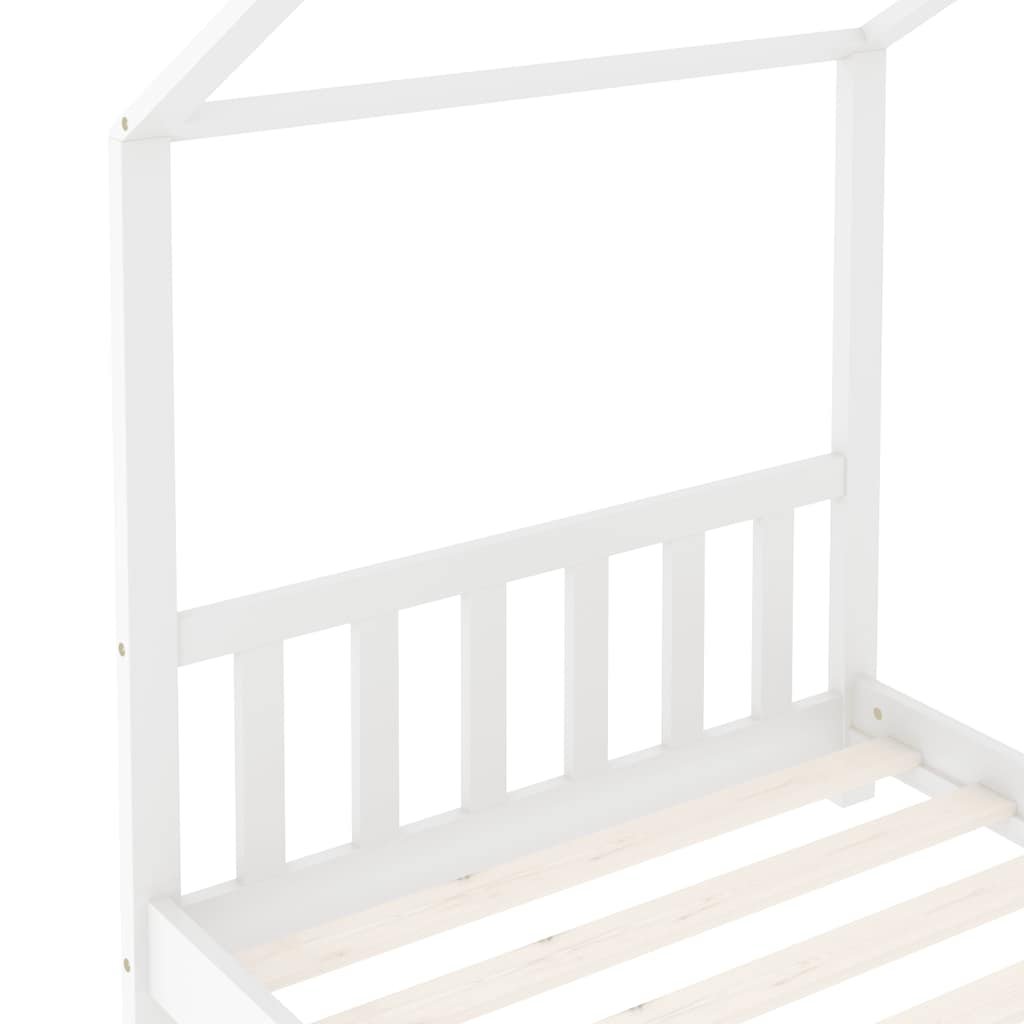 Kids Bed Frame White Solid Pine Wood 80x160 cm - Image 6