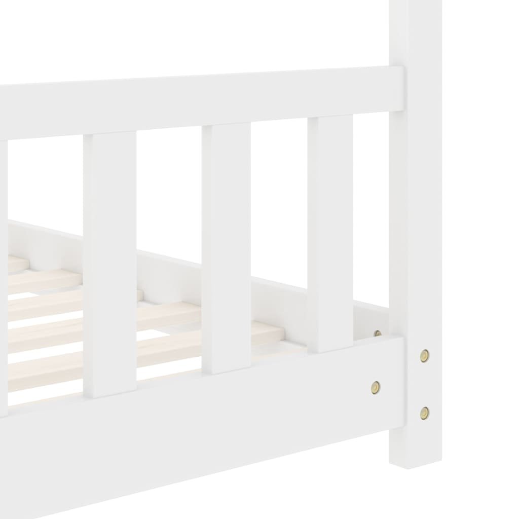 Kids Bed Frame White Solid Pine Wood 80x160 cm - Image 7