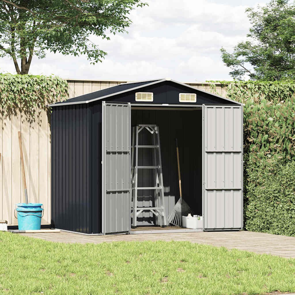 Garden Shed Anthracite 205x129x183 cm Galvanised Steel - Image 2