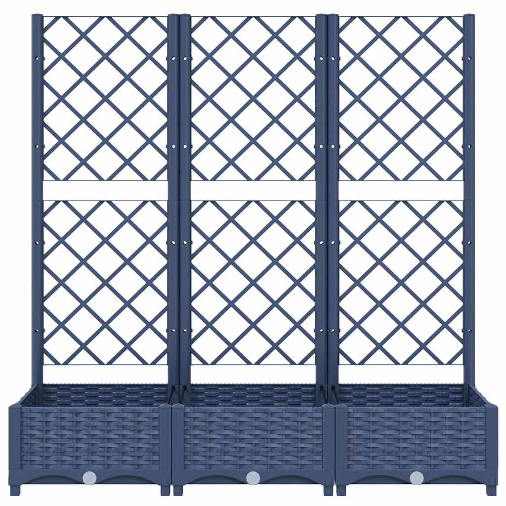 Garden Planter with Trellis Blue Grey 120x40x121.5 cm PP - Image 4