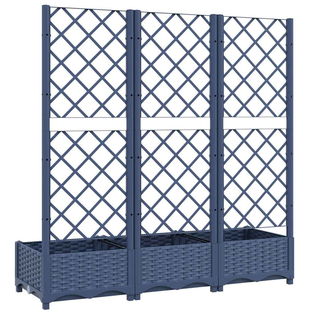 Garden Planter with Trellis Blue Grey 120x40x121.5 cm PP - Image 6