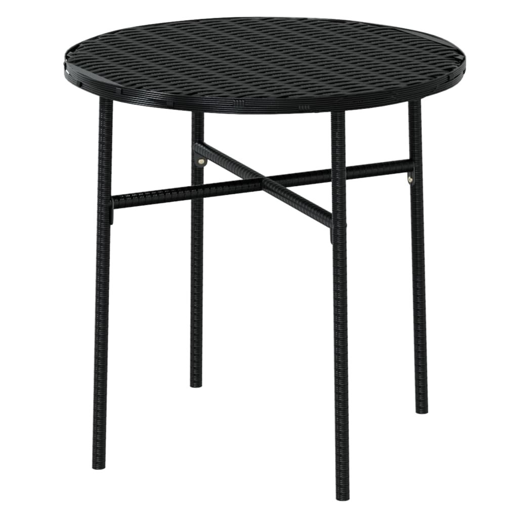 3 Piece Garden Dining Set Poly Rattan Black - Image 5