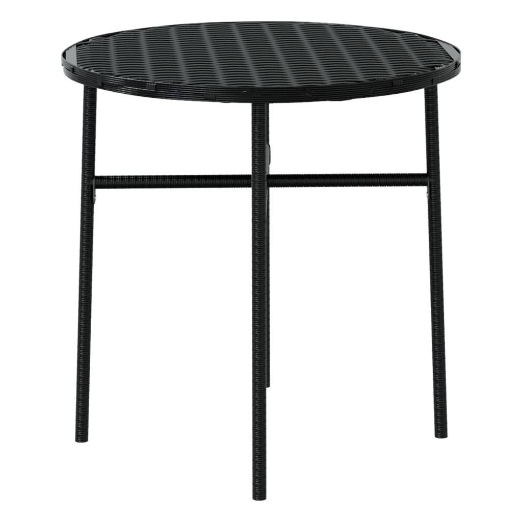 3 Piece Garden Dining Set Poly Rattan Black - Image 6
