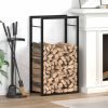 Firewood Rack Matt Black 50x28x94 cm Steel