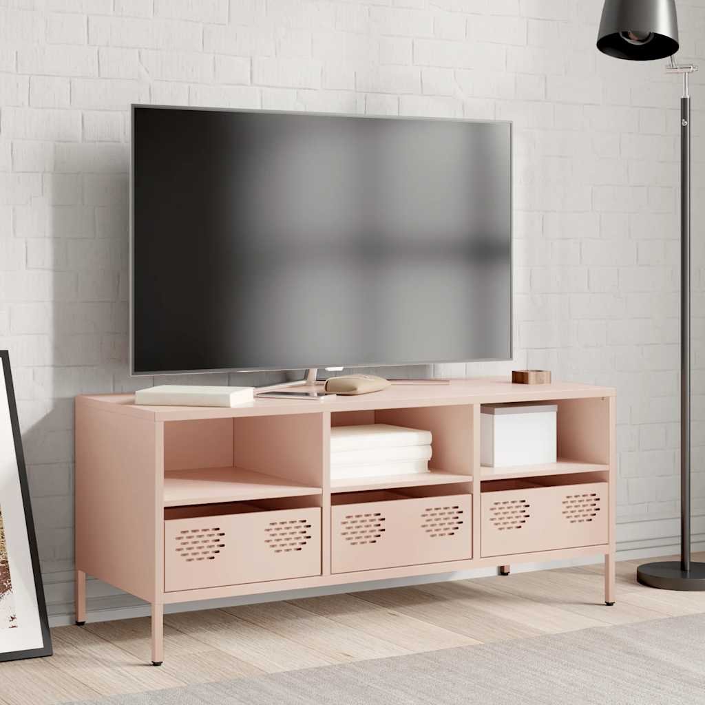 TV Cabinet Pink 101.5x39x43.5 cm Cold-rolled Steel - Image 3