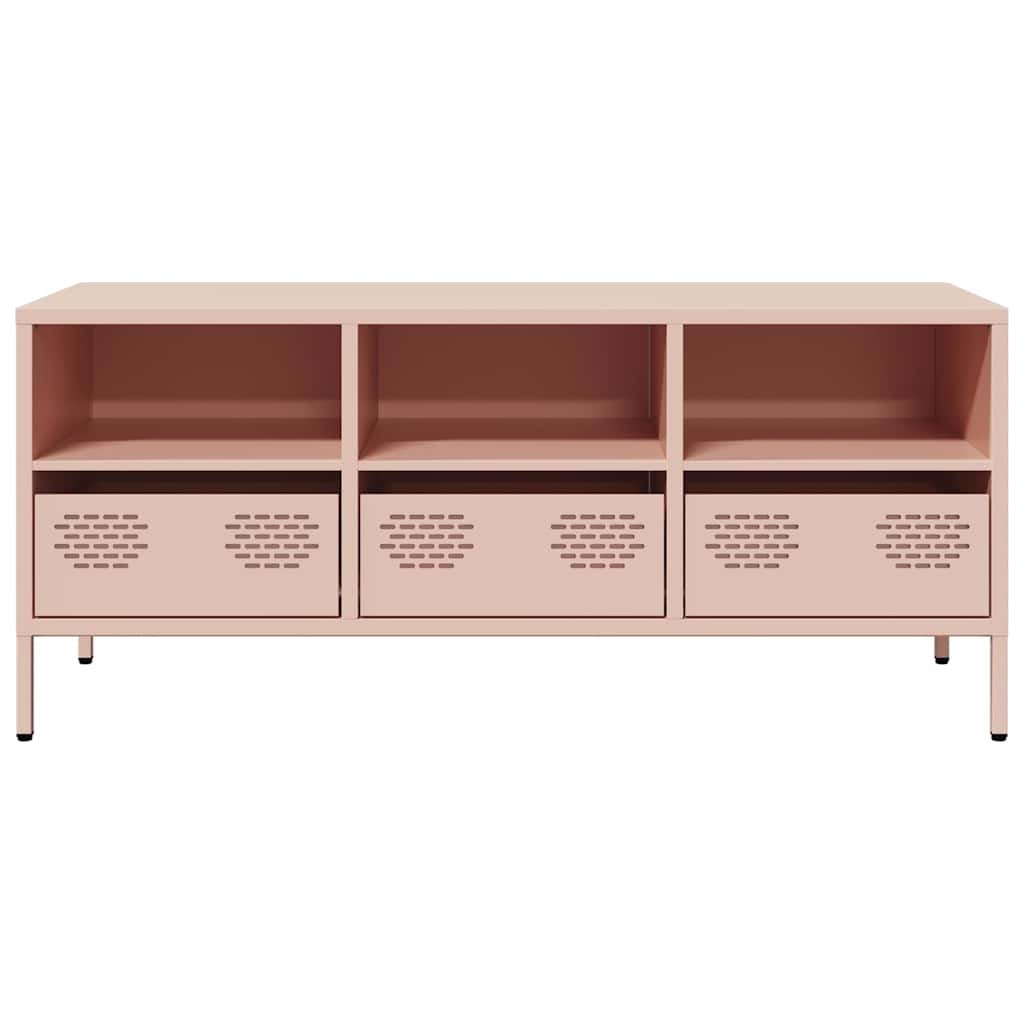 TV Cabinet Pink 101.5x39x43.5 cm Cold-rolled Steel - Image 4