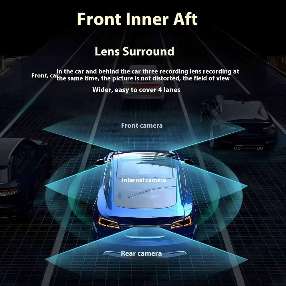 4 Lens Car Dashcam with Night Vision - Image 4