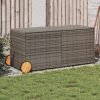 Garden Storage Box with Wheels Black 283L Poly Rattan