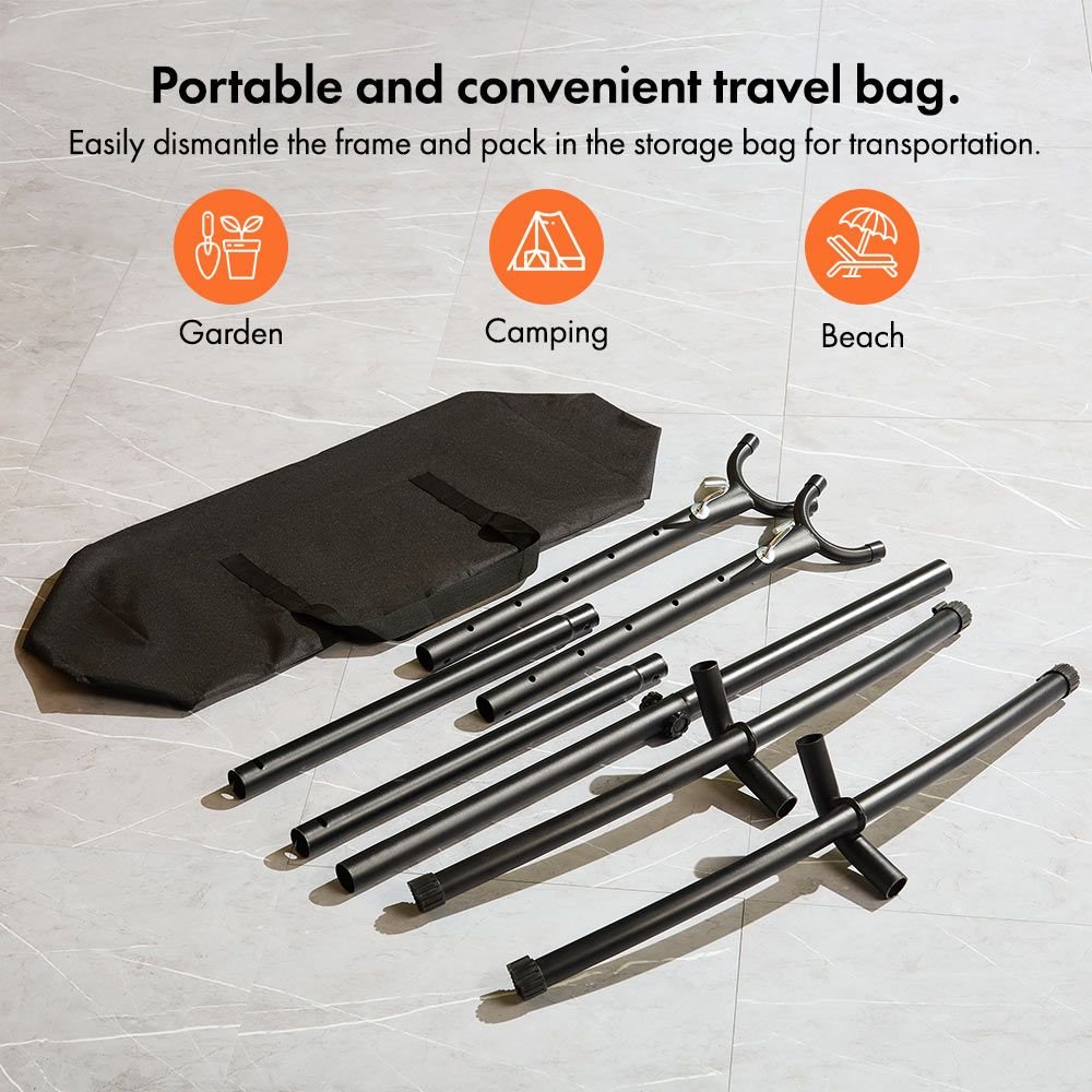 Ibiza 2 Person Orange Hammock With Stand - Image 8