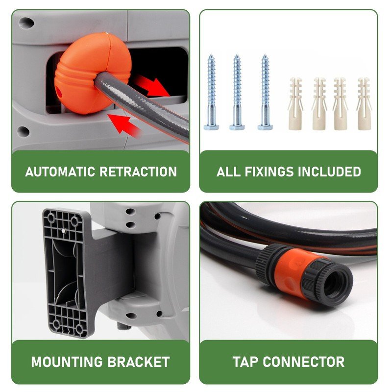 Retractable Wall Mounted Garden Hose Reel 30m - Image 7