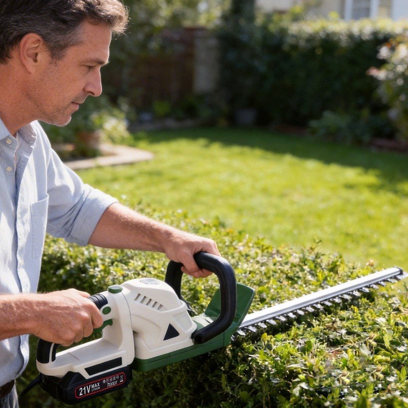 2x Battery Cordless Hedge Trimmer Fast Charger Brushless Electric Hedge Cutter