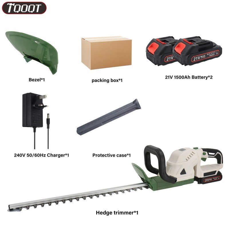 2x Battery Cordless Hedge Trimmer Fast Charger Brushless Electric Hedge Cutter - Image 2