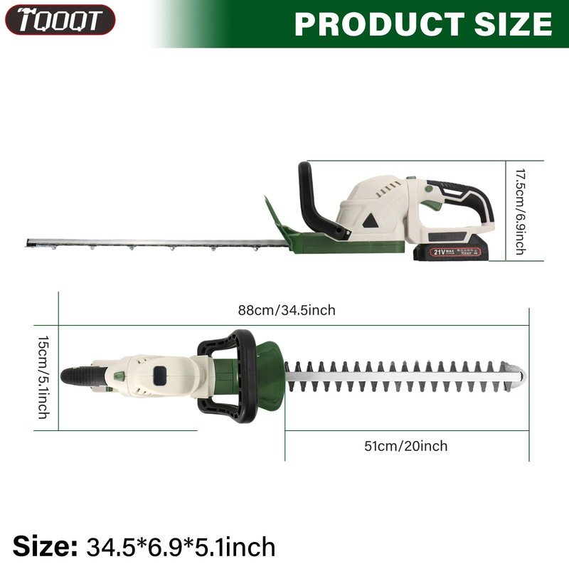 2x Battery Cordless Hedge Trimmer Fast Charger Brushless Electric Hedge Cutter - Image 4