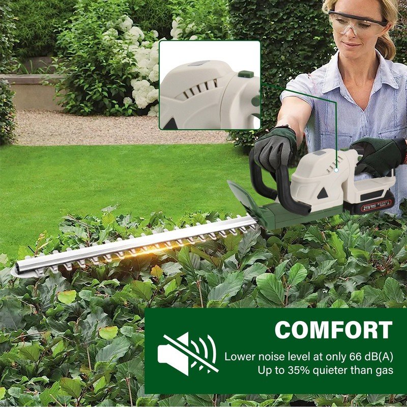 2x Battery Cordless Hedge Trimmer Fast Charger Brushless Electric Hedge Cutter - Image 7