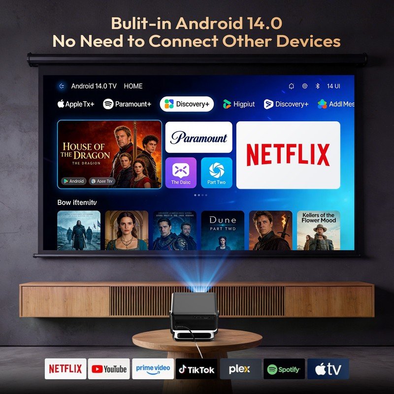 Android Smart Auto Focus 8K Projector - Image 4